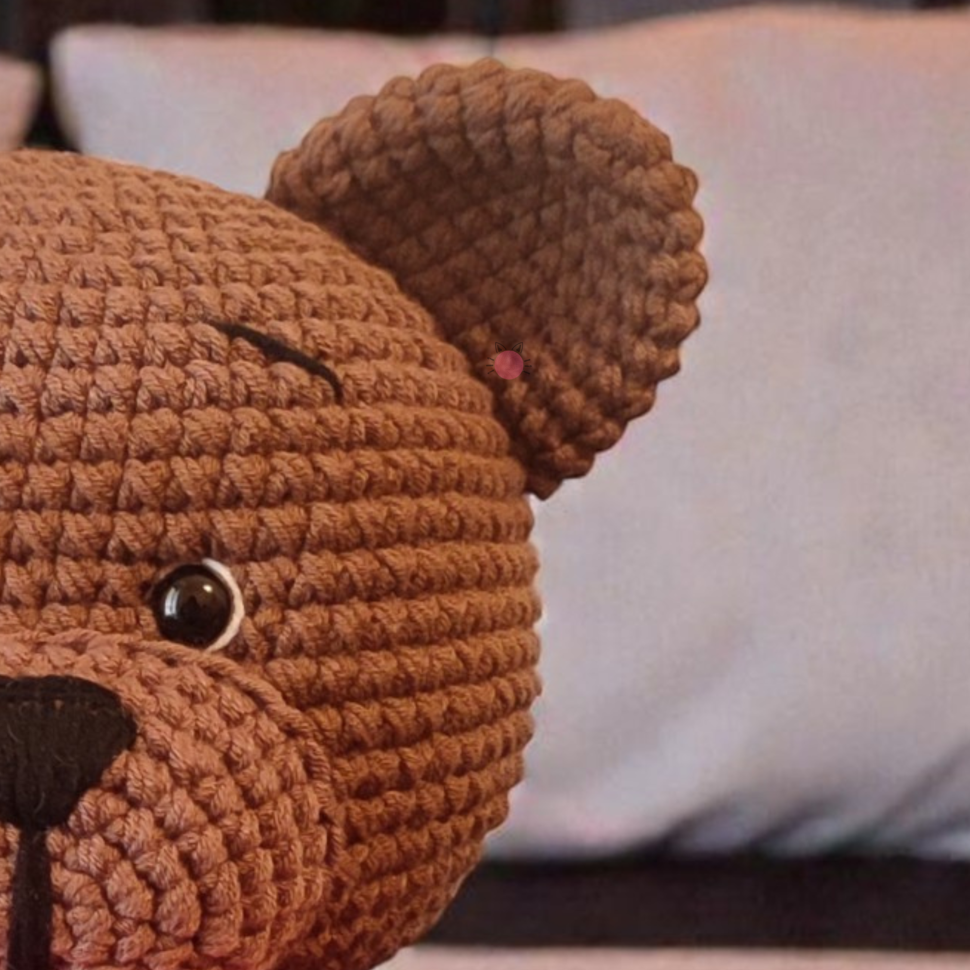Love Bear - Crochet Teddy with Personalized Velvet Heart