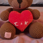 Love Bear - Crochet Teddy with Personalized Velvet Heart