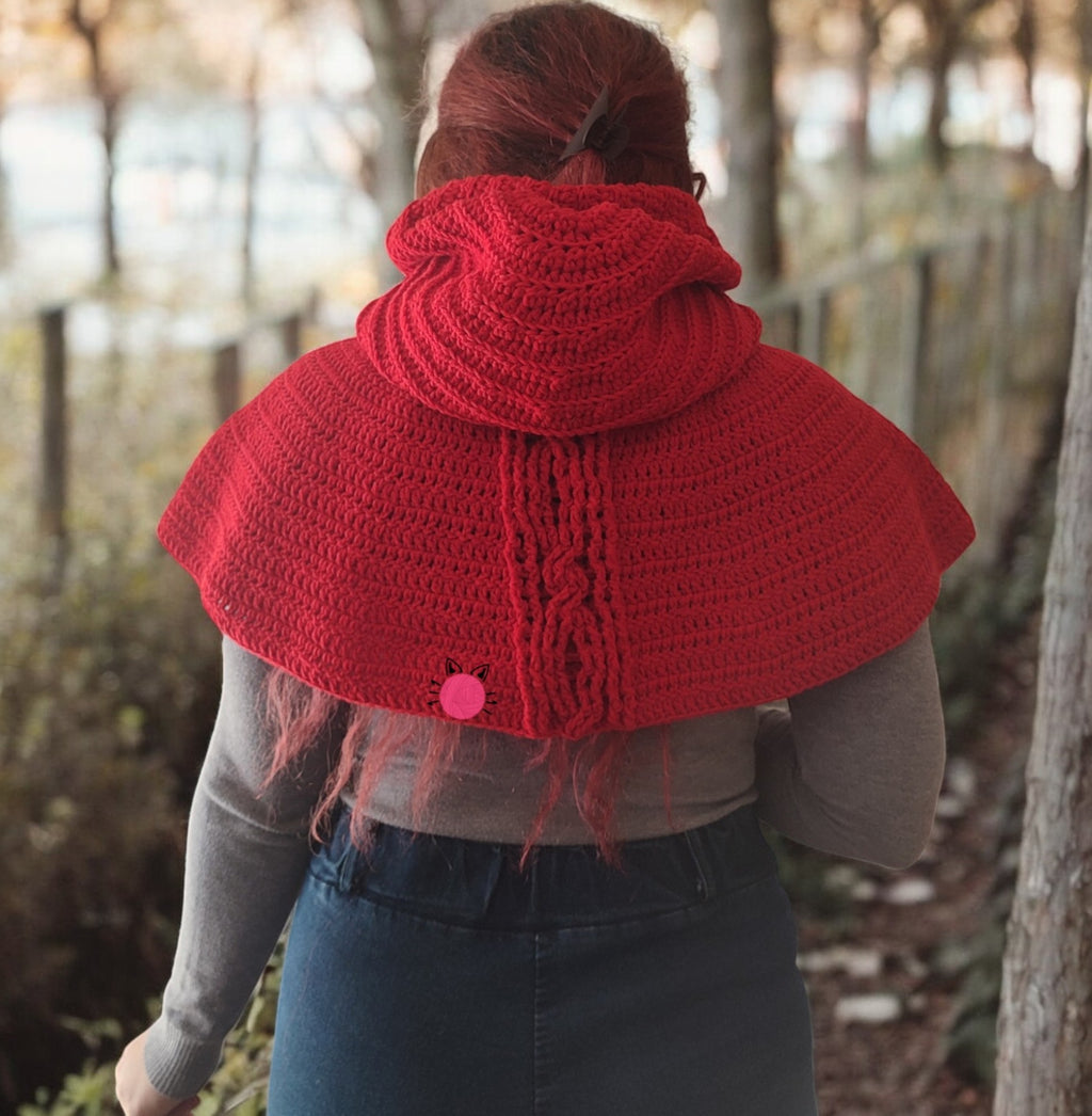 Crochet Hood Cape – Cozy Hooded Capelet