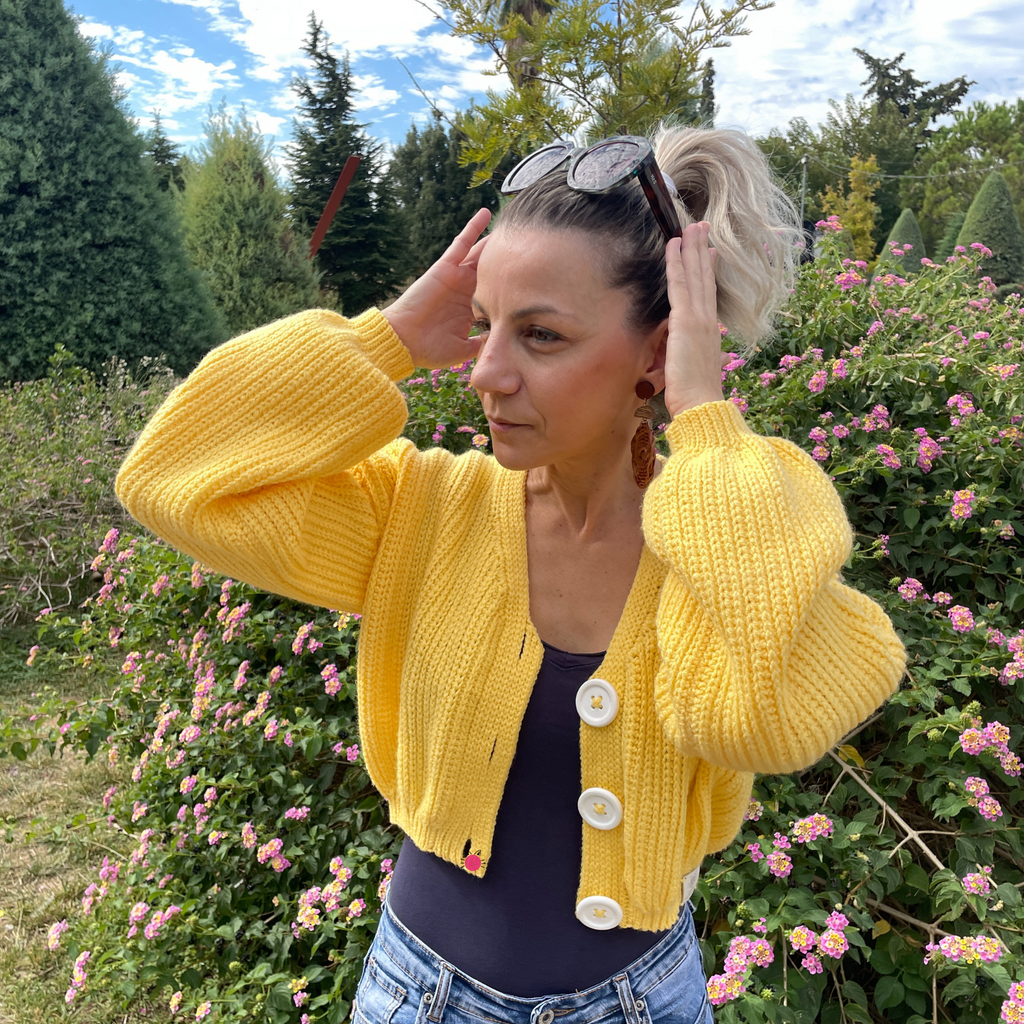 Cropped Cardigan – Sunshine Yellow