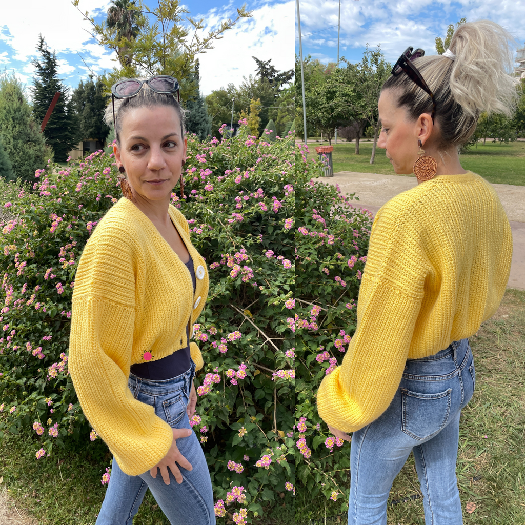 Cropped Cardigan – Sunshine Yellow